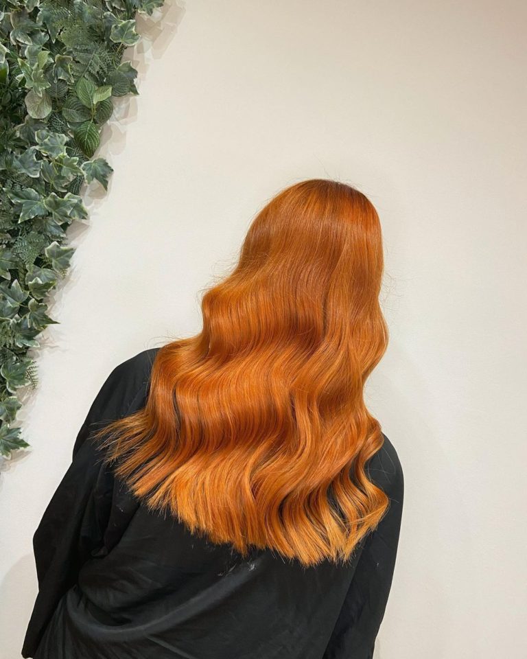 Tangerine hair colours at Mojo hair salon in Chorley