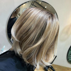 Blond bob cut style mojo salon chorley 1